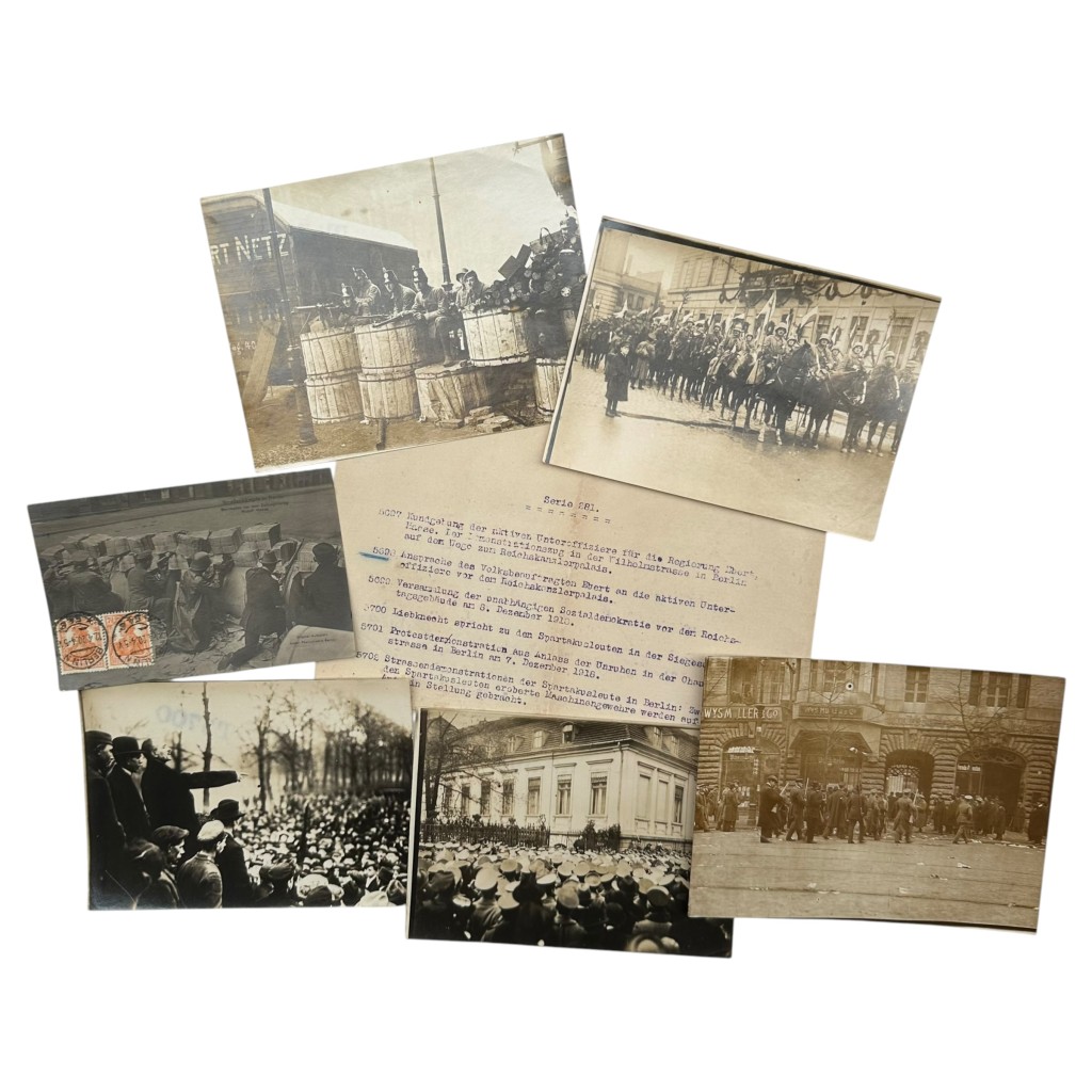 Original 1918-1919 German photo set of street fighting and political unrest in Berlin