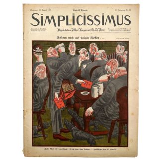 Original 1925 German satirical weekly Simplicissimus magazine with Adolf Hitler in Munich beerhall - mein kampf