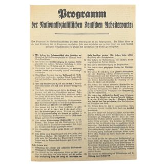 Original NSDAP program flyer 1928 Germany Munich Adolf Hitler propaganda historical document collector item