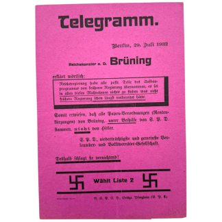 Original 1932 German NSDAP early election leaflet Berlin