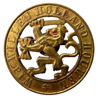 Originele 1939 Nederlandse leger mobilisatie speld Wij willen Holland houwen leeuw zwaard pijlenbundel mobilisatie insigne militaria verzamelobject