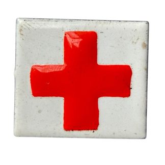 Originele Pre 1940 Nederlandsch Roode Kruis pet embleem geëmailleerd rood kruis vizierpet mei 1940 Nederlandse militaria verzamelobject.