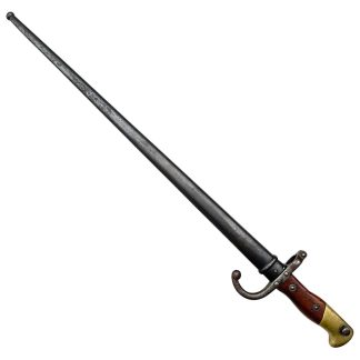 Original French M1874 Gras bayonet with scabbard WW1 period military collectible France numbered.