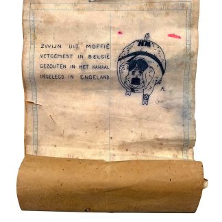 Originele Belgische verzet spotprent zwijn uit Moffië WO2 propaganda tekening anti nazi satire zeldzaam document