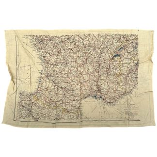 Original WWII RAF escape map Europe British pilot map 90x62 cm Second World War military navigation map collectible.
