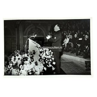 Original WWII NSB photo Anton Mussert speech Netherlands Second World War historical collector item 18 x 13 cm