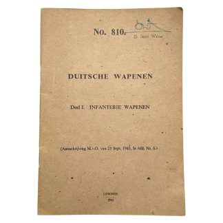 Original WWII Dutch army (London 1943) manual on German weapons