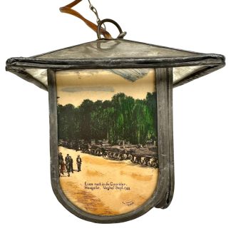 Originele WWII Nederlandse lamp glas in lood Veghel 1944 bevrijding Corridor Market Garden militaria.