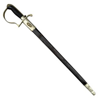 Original WWII Dutch police sword 1930 1940 with scabbard brass guard historic military collectible