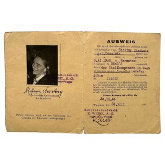 Original WWII German Ausweis Schokoladenfabrik E. Wedel A.G. Warsaw-Praga in Poland