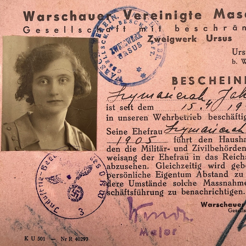 Original WWII German Bescheinigung Warschauer Vereinigte Maschinenfabriken (Waverma) Urus in Poland 1943