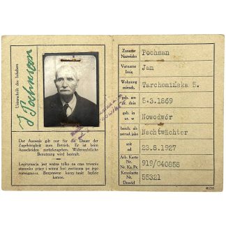 Original WWII German Betriebs-Ausweis Hauptgruppe Gewerbliche Wirtschaft und Verkehr in Warsaw 1944