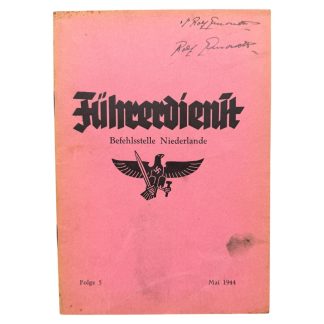 Originele WWII Duitse Hitlerjugend Führerdienst brochure mei 1944 Nederland Den Haag propaganda document HJ verzamelobject