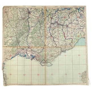 Original WWII German Luftwaffe Fliegerkarte Lyon - Marseille - Toulon - France