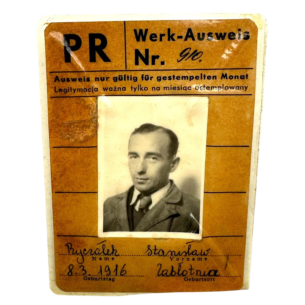 Original WWII German-Polish Werk-Ausweis Warschauer Vereinigte Maschinenfabriken G.m.b.H. (Wavema) in Warschau in Poland 1944