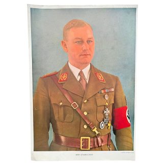 Original WWII German SA poster Viktor Lutze Der Stabschef propaganda poster Nazi Germany militaria collector item.