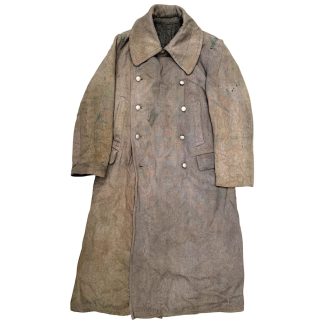 Original WWII German Waffen-SS guard coat concentration camp wool fabric sleeve eagle imprint rare military collectible militaria