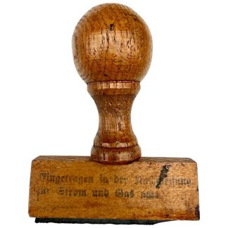 Original WWII German Wehrmacht stamp 'Eingetragen in der Nachweisung für Strom und Gas'