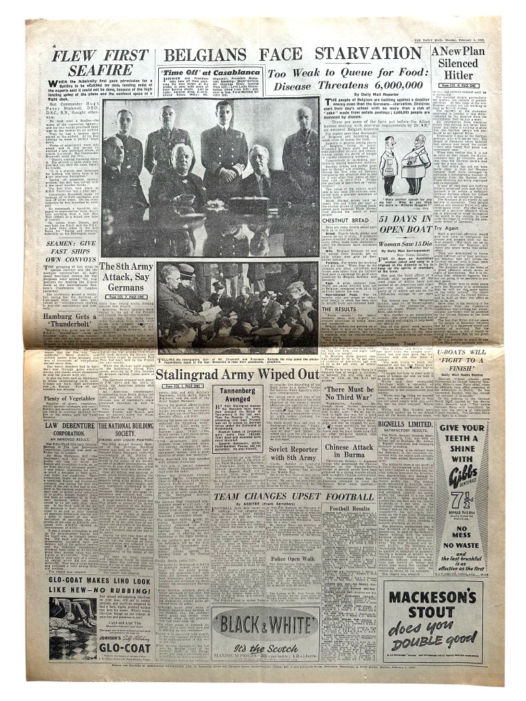 Original WWII British Daily Mail newspaper - Stalingrad Army Wiped Out - Image 4