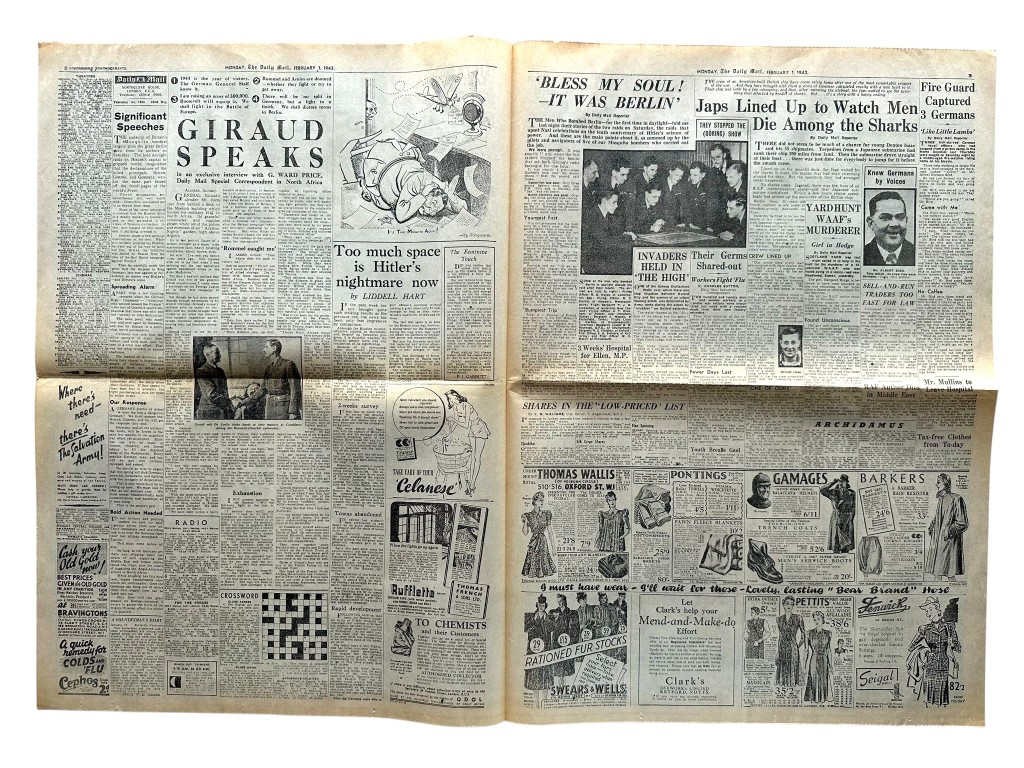 Original WWII British Daily Mail newspaper - Stalingrad Army Wiped Out - Image 3