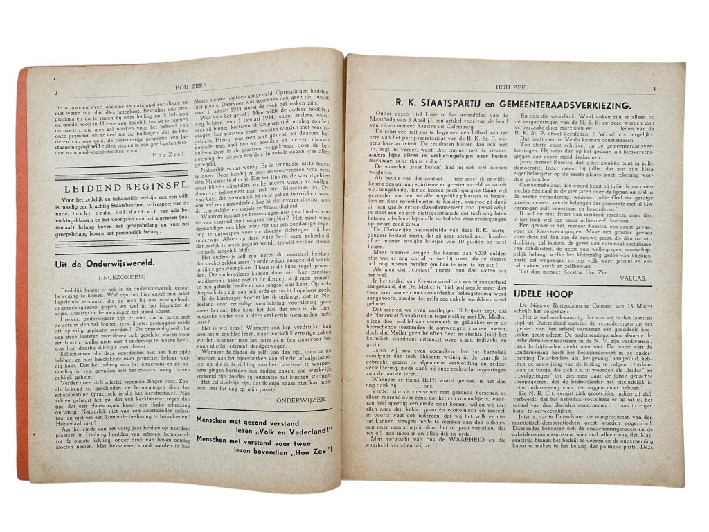 Original 1934 Dutch NSB early magazine Hou Zee! Zuid-Nederland - Image 3
