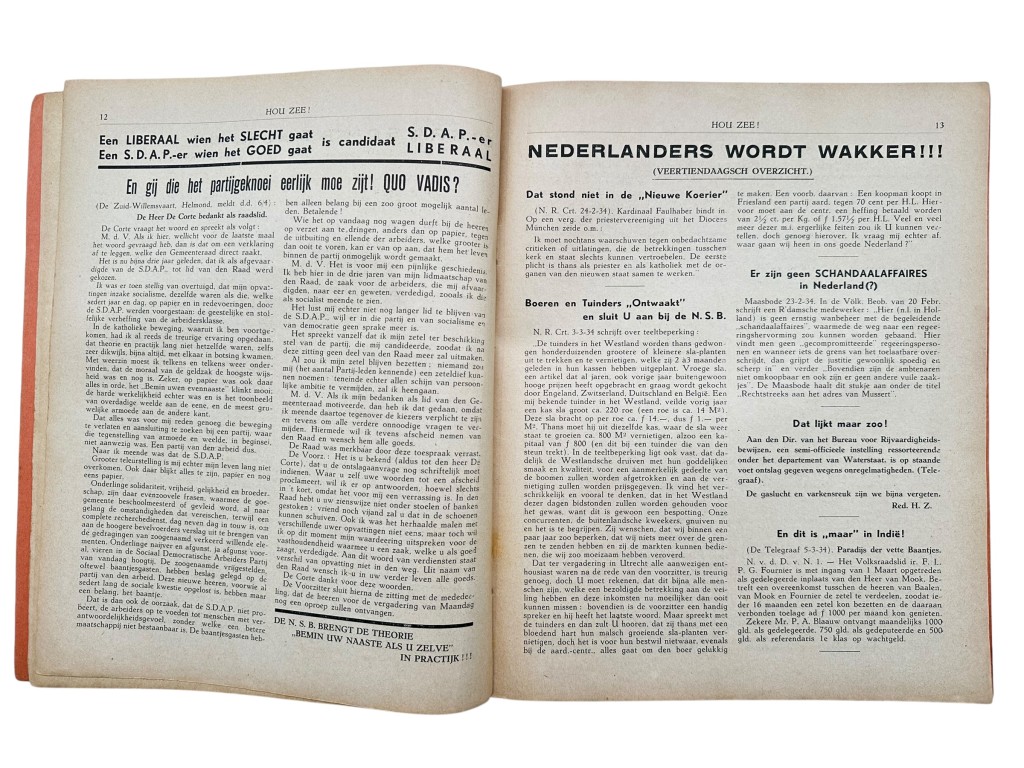 Original 1934 Dutch NSB early magazine Hou Zee! Zuid-Nederland - Image 5