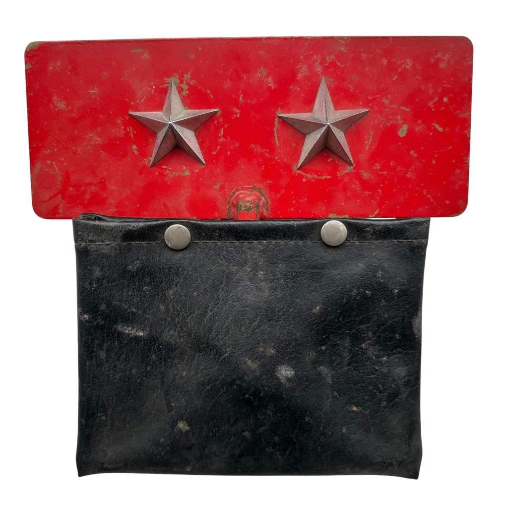 Original WWII U.S. Army general vehicle identification plate with two stars and protective cover - Image 2