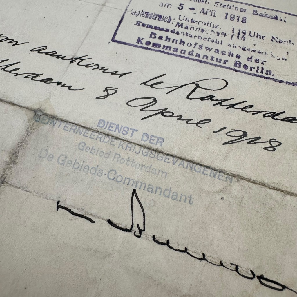 Original WW1 German/Dutch internment document Rotterdam - Image 8