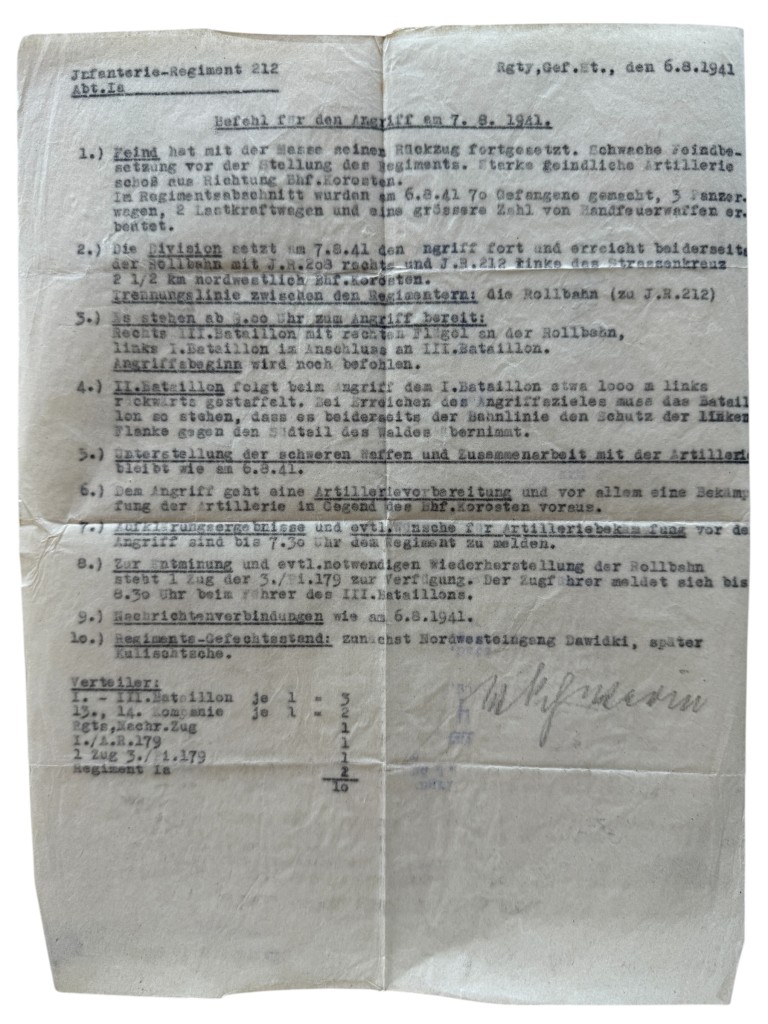 Original WWII German Infanterie-Regiment 212 Operatie Barbarossa documents set - Image 42