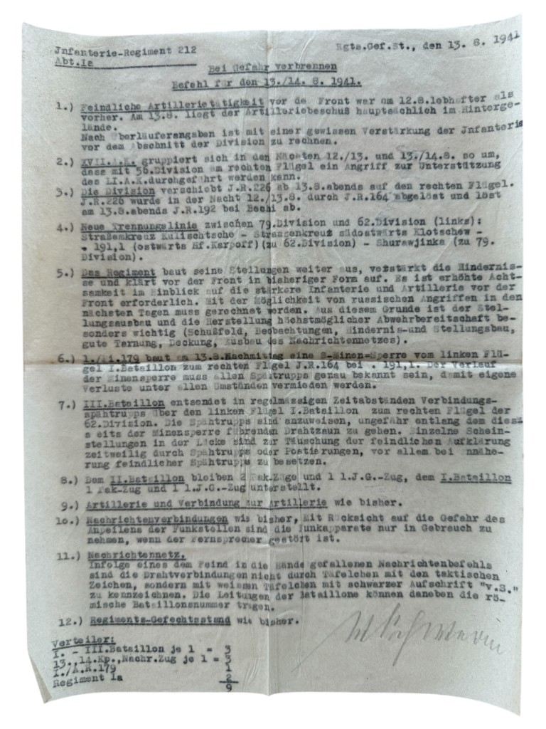 Original WWII German Infanterie-Regiment 212 Operatie Barbarossa documents set - Image 41