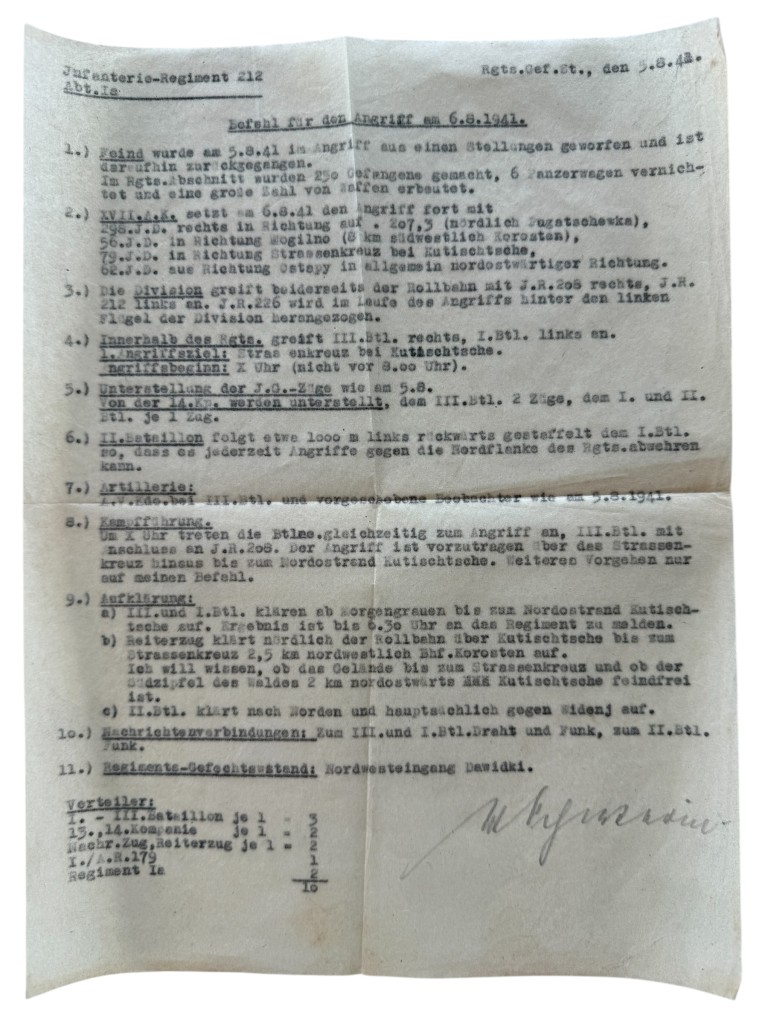 Original WWII German Infanterie-Regiment 212 Operatie Barbarossa documents set - Image 39