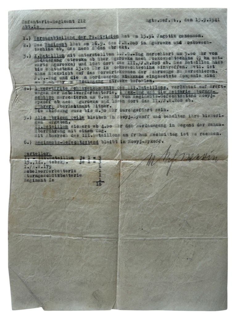 Original WWII German Infanterie-Regiment 212 Operatie Barbarossa documents set - Image 38