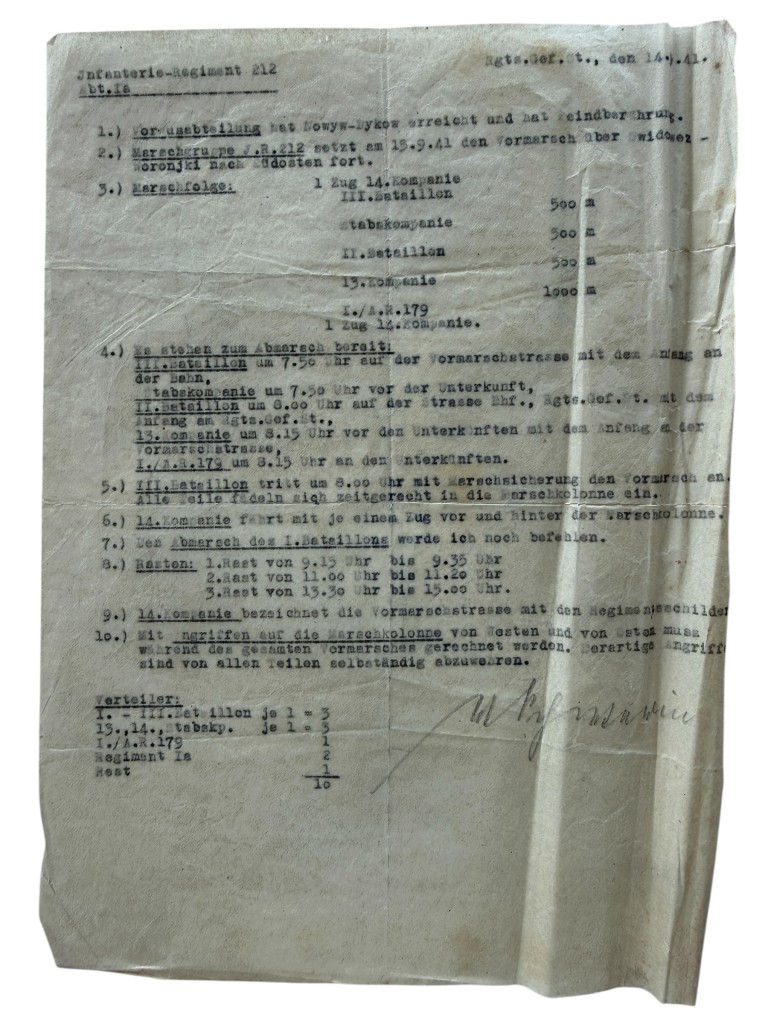 Original WWII German Infanterie-Regiment 212 Operatie Barbarossa documents set - Image 37