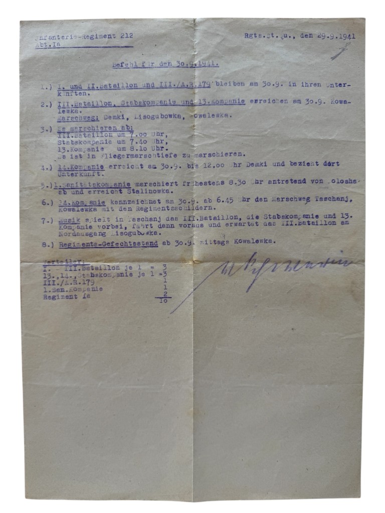 Original WWII German Infanterie-Regiment 212 Operatie Barbarossa documents set - Image 36