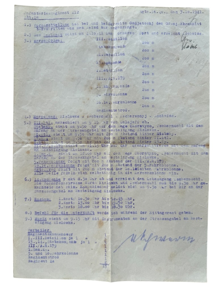 Original WWII German Infanterie-Regiment 212 Operatie Barbarossa documents set - Image 34