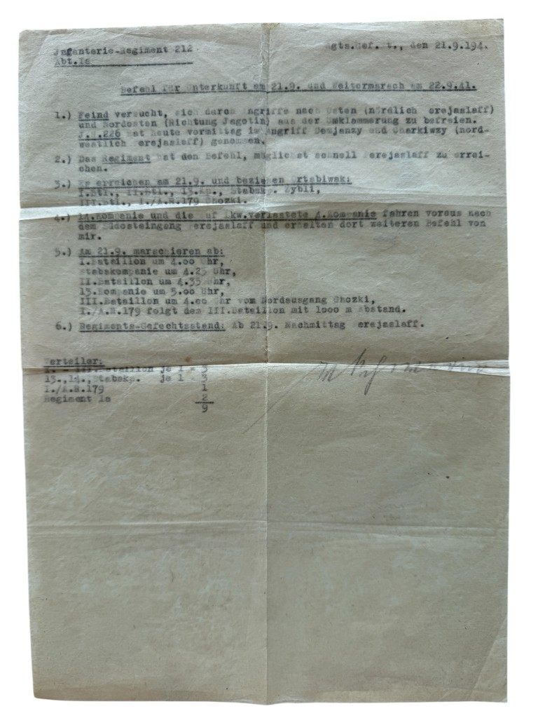 Original WWII German Infanterie-Regiment 212 Operatie Barbarossa documents set - Image 32