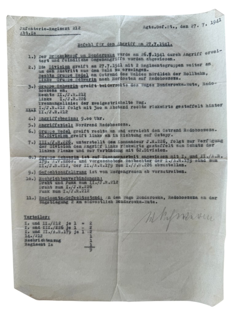 Original WWII German Infanterie-Regiment 212 Operatie Barbarossa documents set - Image 31