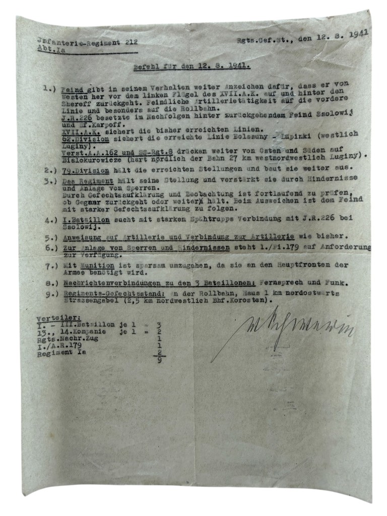 Original WWII German Infanterie-Regiment 212 Operatie Barbarossa documents set - Image 30