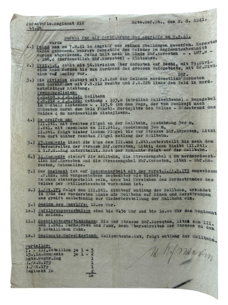 Original WWII German Infanterie-Regiment 212 Operatie Barbarossa documents set - Image 29