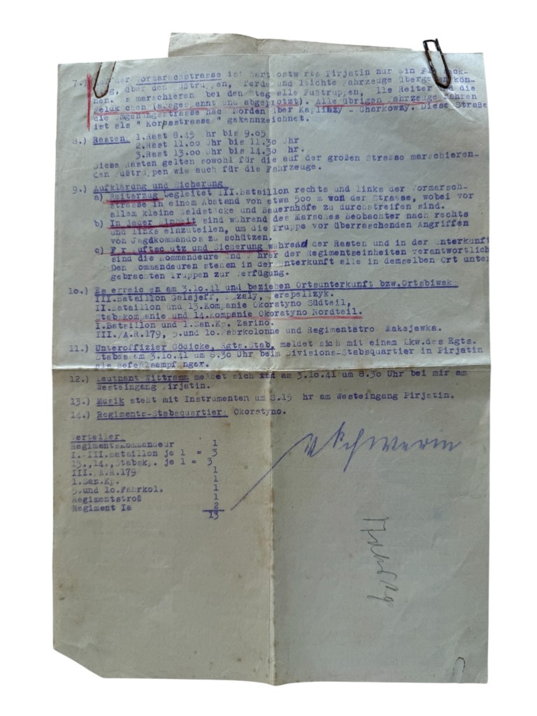Original WWII German Infanterie-Regiment 212 Operatie Barbarossa documents set - Image 25
