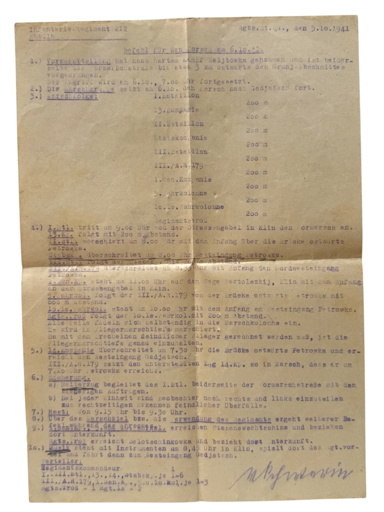 Original WWII German Infanterie-Regiment 212 Operatie Barbarossa documents set - Image 18