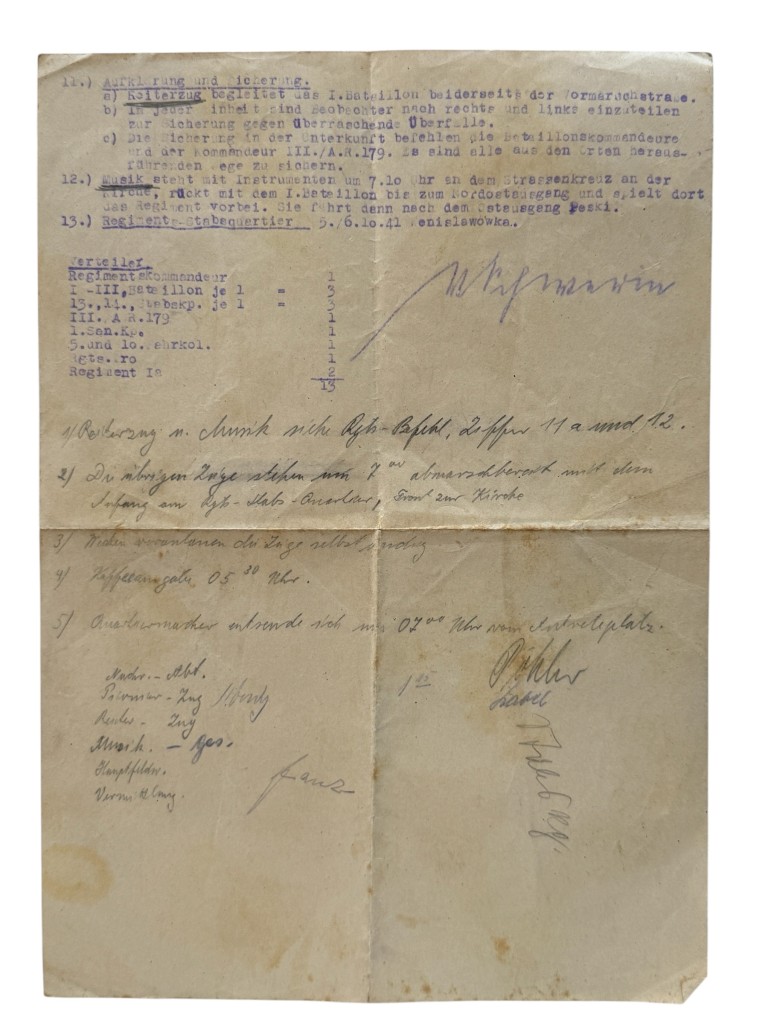 Original WWII German Infanterie-Regiment 212 Operatie Barbarossa documents set - Image 10