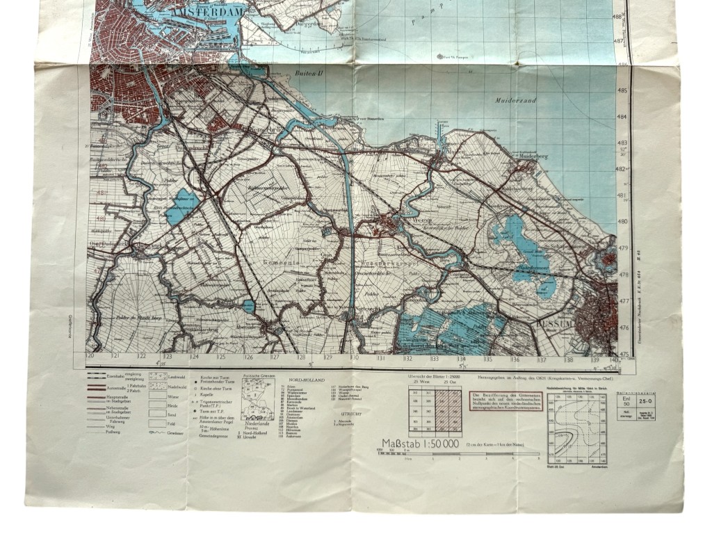 Original WWII German Truppenkarte map of Amsterdam - Image 3