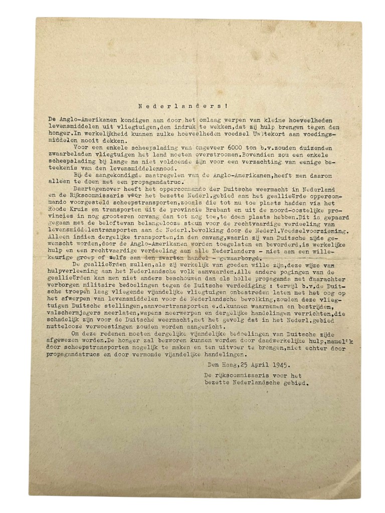 Original WWII Dutch Waffen-SS volunteers newspaper April 1945 'Infomationsdienst'
