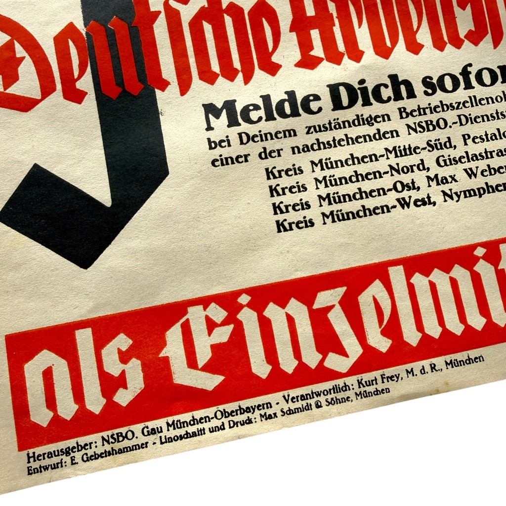 Original WWII German DAF 'Deutsche Arbeitsfront' poster