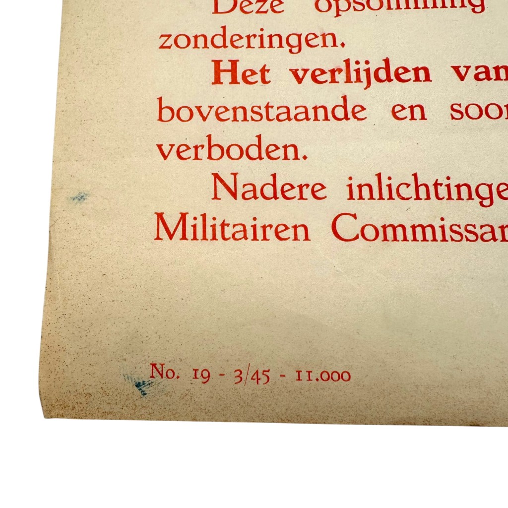 Original WWII Dutch poster 'Beperking Rechtsverkeer' Nijmegen - Image 2