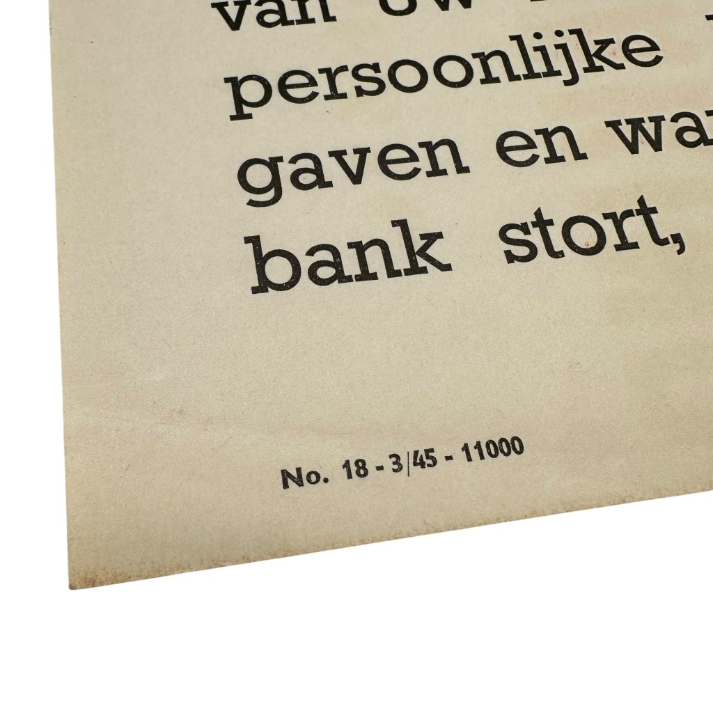 Original WWII Dutch poster 'Geldcirculatie' Nijmegen - Image 2