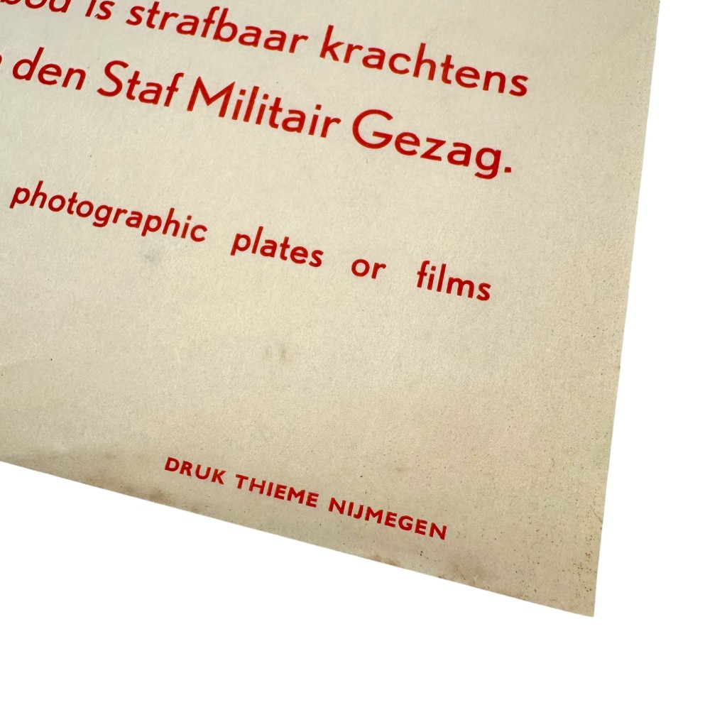 Original WWII Dutch poster 'Waarschuwing' Nijmegen - Image 2