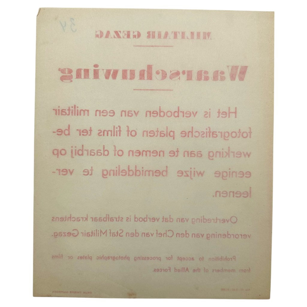 Original WWII Dutch poster 'Waarschuwing' Nijmegen - Image 4