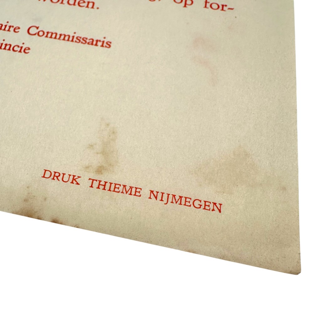 Original WWII Dutch 'Militair Gezag' poster Nijmegen - Image 3